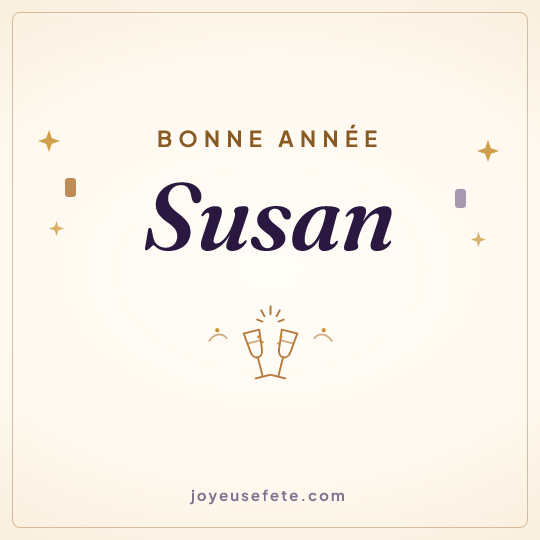 Image carrée « Bonne année Susan » pour WhatsApp