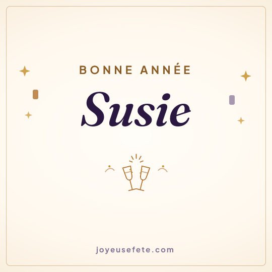 Image carrée « Bonne année Susie » pour WhatsApp