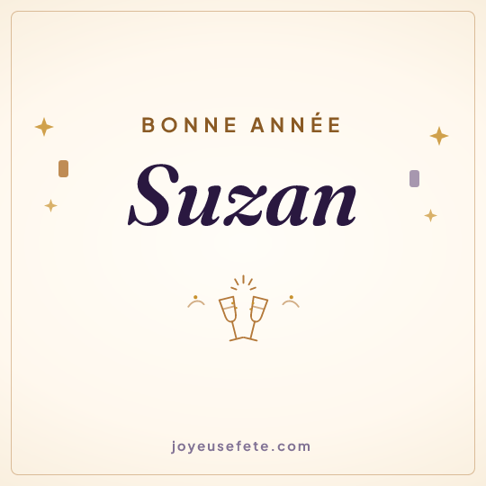 Image carrée « Bonne année Suzan » pour WhatsApp