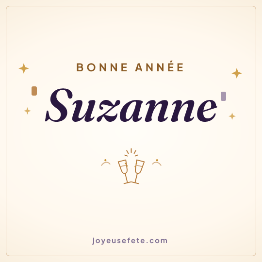 Image carrée « Bonne année Suzanne » pour WhatsApp