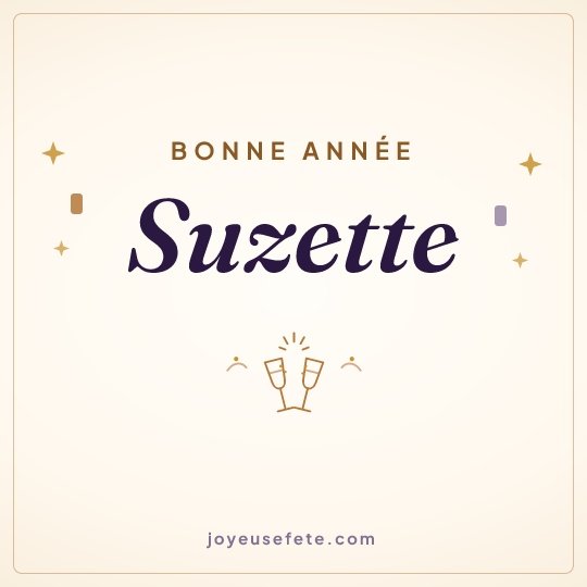 Image carrée « Bonne année Suzette » pour WhatsApp
