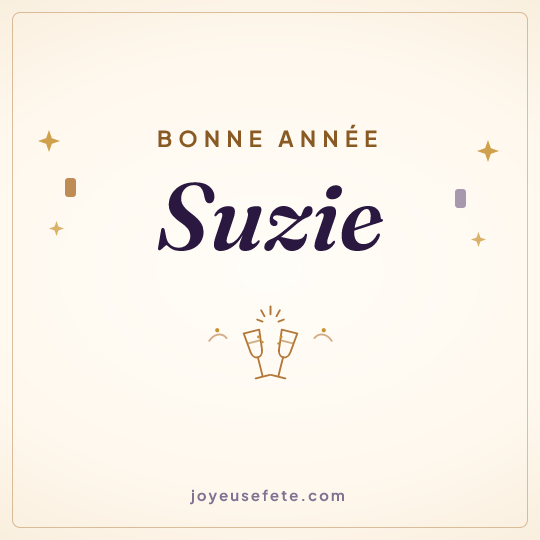 Image carrée « Bonne année Suzie » pour WhatsApp