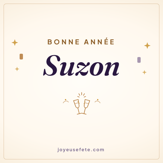 Image carrée « Bonne année Suzon » pour WhatsApp