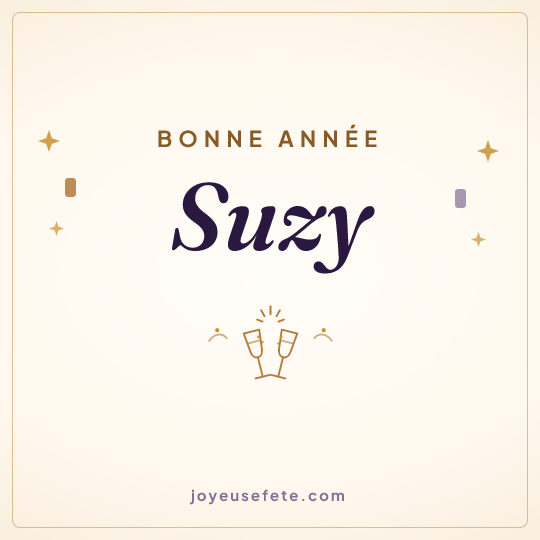 Image carrée « Bonne année Suzy » pour WhatsApp