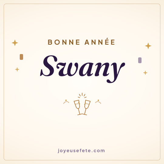 Image carrée « Bonne année Swany » pour WhatsApp