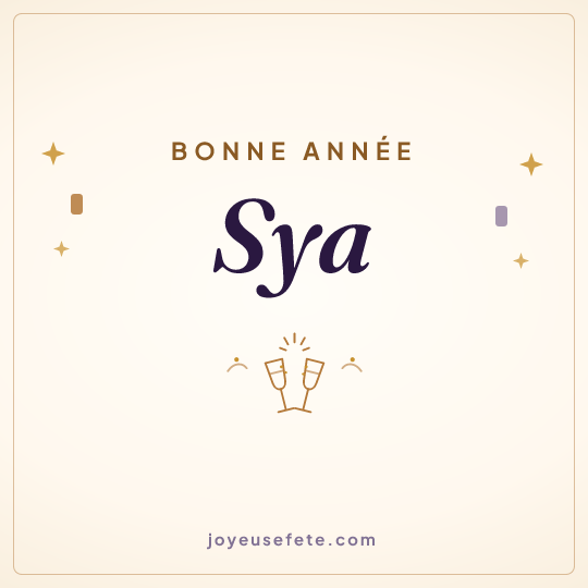 Image carrée « Bonne année Sya » pour WhatsApp