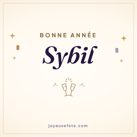 Image carrée « Bonne année Sybil » pour WhatsApp