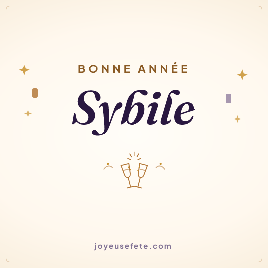 Image carrée « Bonne année Sybile » pour WhatsApp