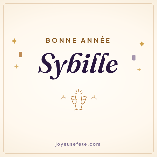 Image carrée « Bonne année Sybille » pour WhatsApp