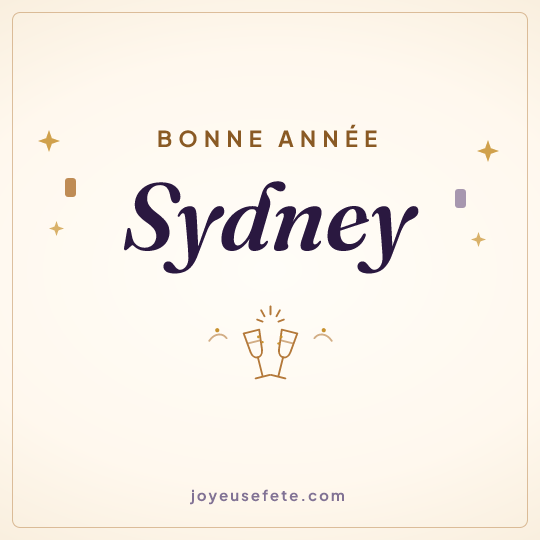 Image carrée « Bonne année Sydney » pour WhatsApp