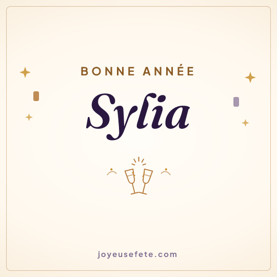 Image carrée « Bonne année Sylia » pour WhatsApp