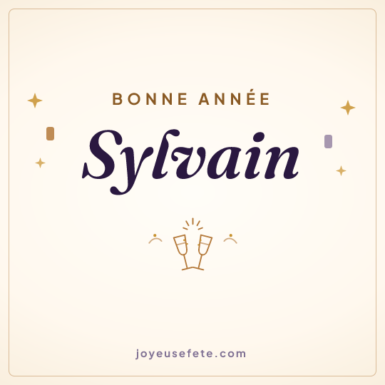 Image carrée « Bonne année Sylvain » pour WhatsApp