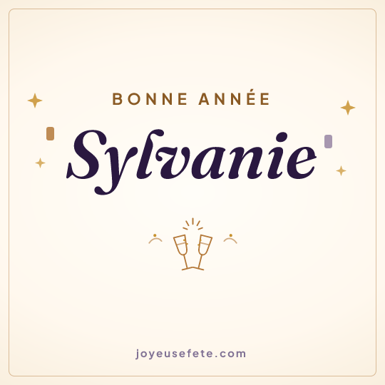 Image carrée « Bonne année Sylvanie » pour WhatsApp