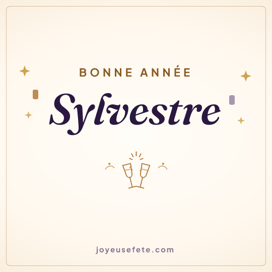 Image carrée « Bonne année Sylvestre » pour WhatsApp