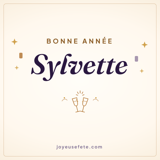 Image carrée « Bonne année Sylvette » pour WhatsApp