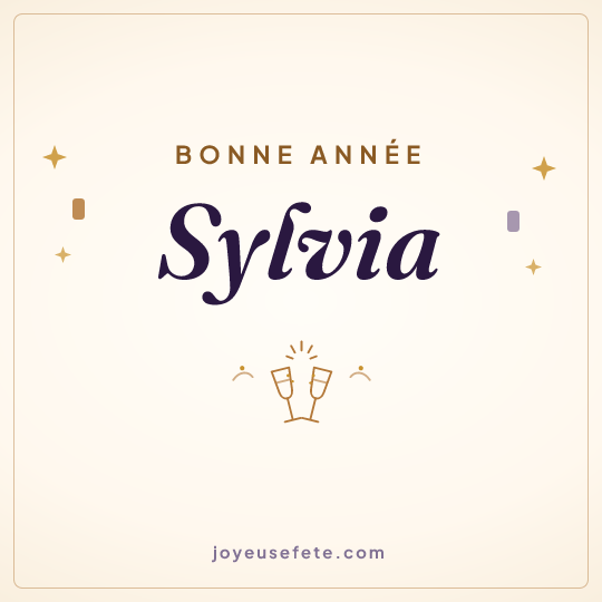 Image carrée « Bonne année Sylvia » pour WhatsApp