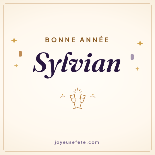 Image carrée « Bonne année Sylvian » pour WhatsApp