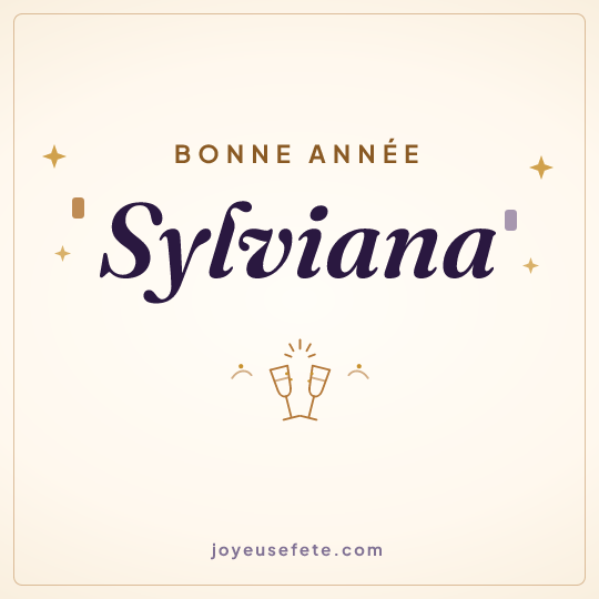 Image carrée « Bonne année Sylviana » pour WhatsApp