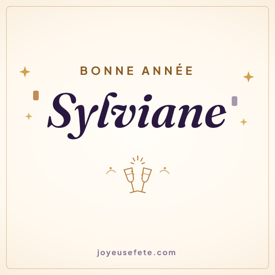 Image carrée « Bonne année Sylviane » pour WhatsApp