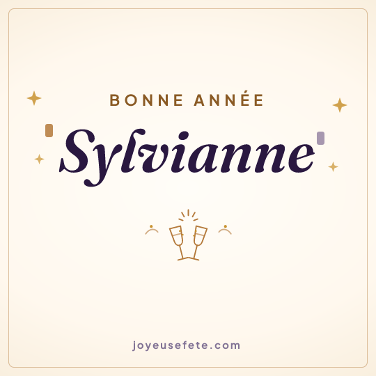 Image carrée « Bonne année Sylvianne » pour WhatsApp