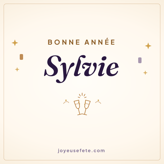 Image carrée « Bonne année Sylvie » pour WhatsApp