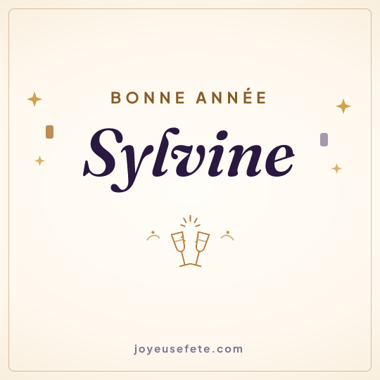 Image carrée « Bonne année Sylvine » pour WhatsApp