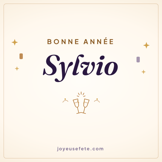 Image carrée « Bonne année Sylvio » pour WhatsApp