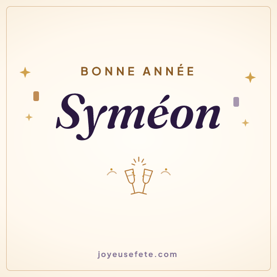 Image carrée « Bonne année Syméon » pour WhatsApp