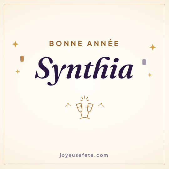 Image carrée « Bonne année Synthia » pour WhatsApp