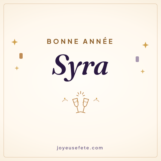 Image carrée « Bonne année Syra » pour WhatsApp