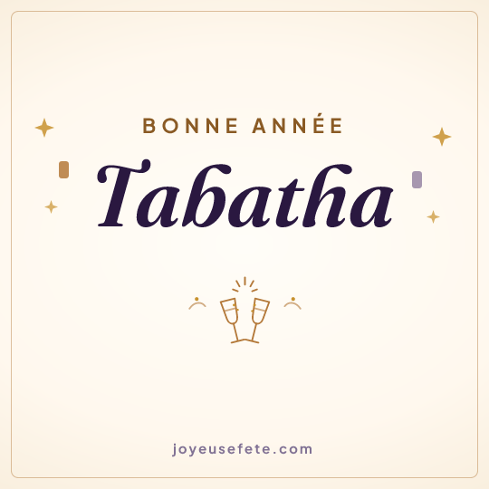 Image carrée « Bonne année Tabatha » pour WhatsApp