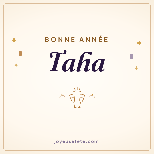 Image carrée « Bonne année Taha » pour WhatsApp