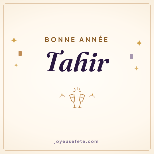 Image carrée « Bonne année Tahir » pour WhatsApp