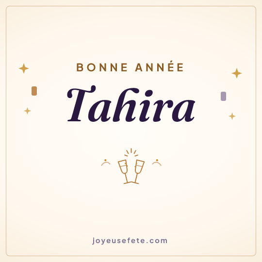 Image carrée « Bonne année Tahira » pour WhatsApp