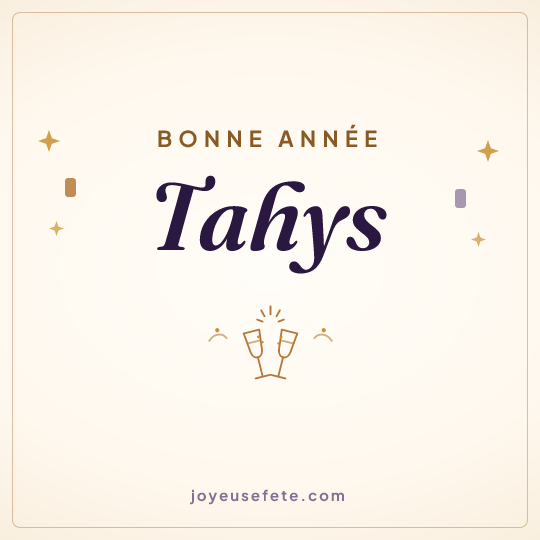 Image carrée « Bonne année Tahys » pour WhatsApp