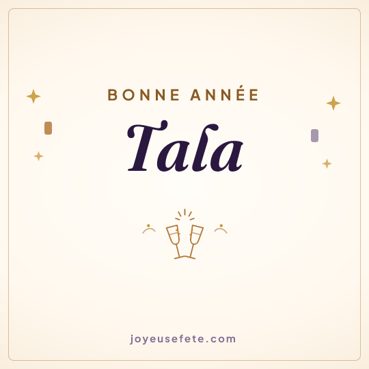 Image carrée « Bonne année Tala » pour WhatsApp
