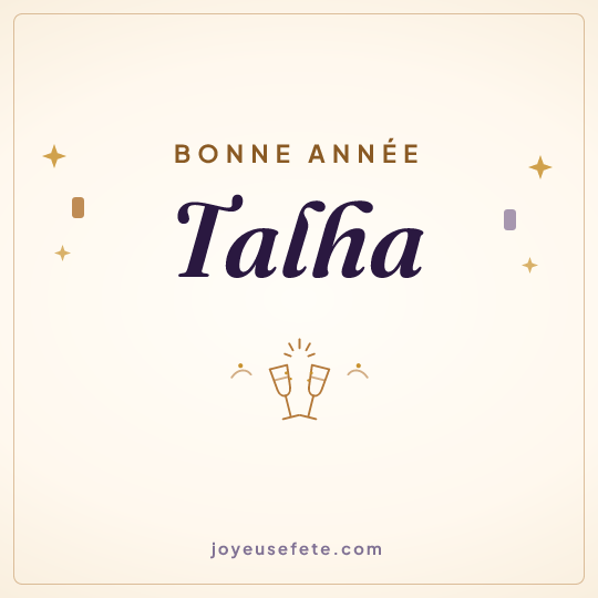 Image carrée « Bonne année Talha » pour WhatsApp