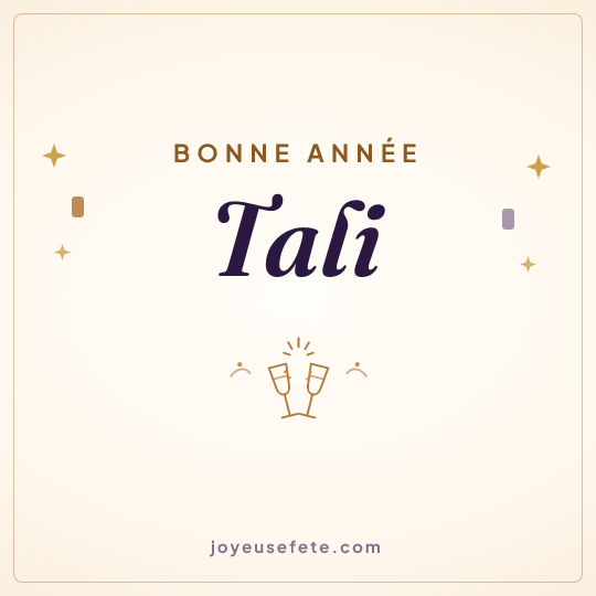 Image carrée « Bonne année Tali » pour WhatsApp