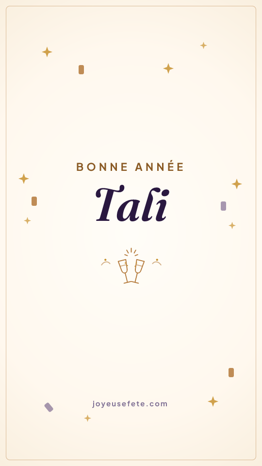 Image « Bonne année Tali » au format story
