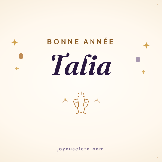 Image carrée « Bonne année Talia » pour WhatsApp