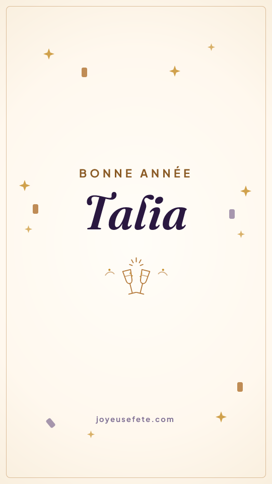 Image « Bonne année Talia » au format story