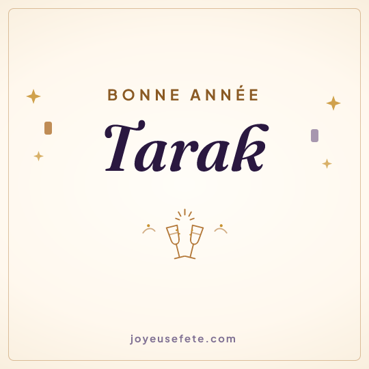 Image carrée « Bonne année Tarak » pour WhatsApp