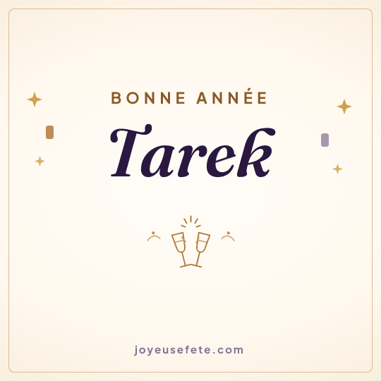 Image carrée « Bonne année Tarek » pour WhatsApp