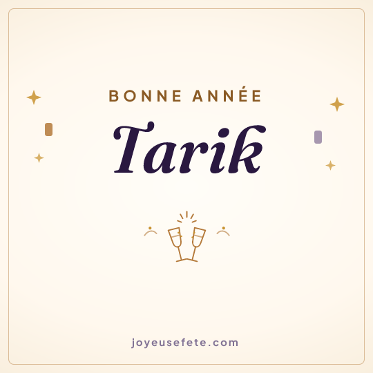 Image carrée « Bonne année Tarik » pour WhatsApp