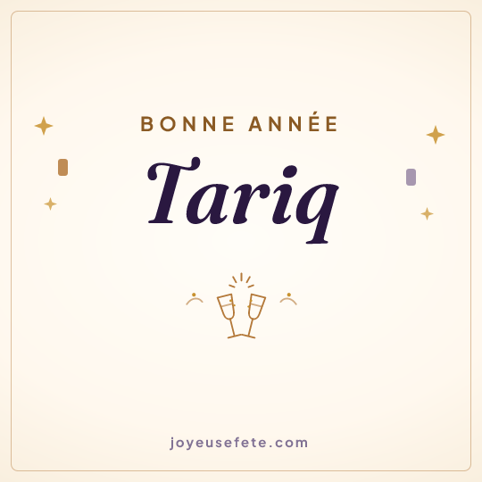 Image carrée « Bonne année Tariq » pour WhatsApp