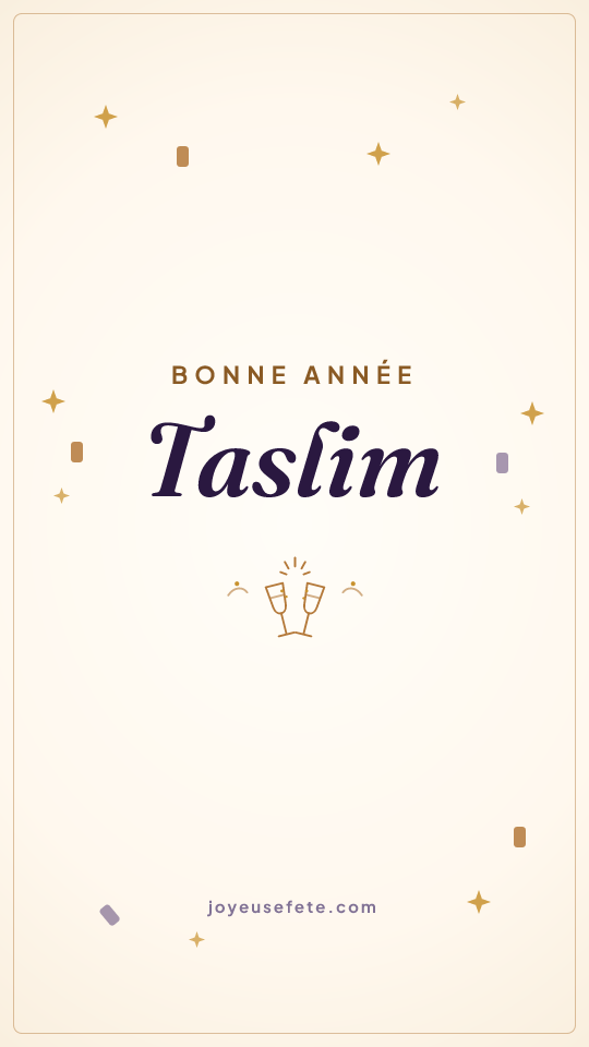 Image « Bonne année Taslim » au format story