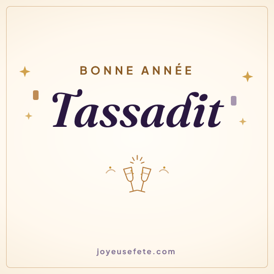 Image carrée « Bonne année Tassadit » pour WhatsApp
