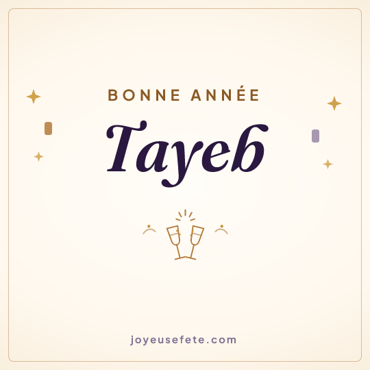 Image carrée « Bonne année Tayeb » pour WhatsApp