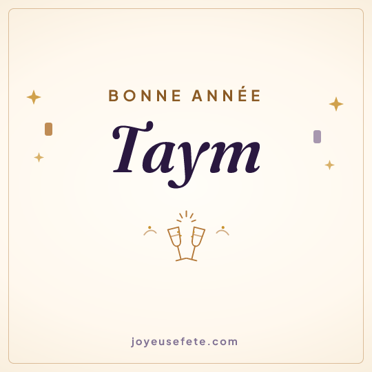 Image carrée « Bonne année Taym » pour WhatsApp