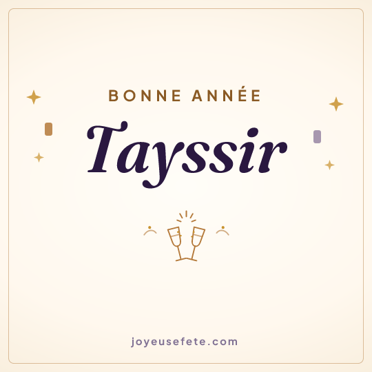 Image carrée « Bonne année Tayssir » pour WhatsApp